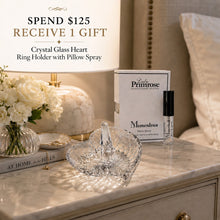 Load image into Gallery viewer, Crystal Glass Heart Ring Holder, Momentous Pillow Spray | Yours with any order $125 or more!