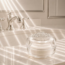 Load image into Gallery viewer, Premiere White Cream Soap, Crystal Embellished Soap Dish, 3oz