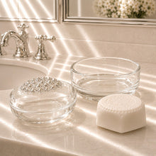 Load image into Gallery viewer, Premiere White Cream Soap, Crystal Embellished Soap Dish, 3oz