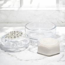 Load image into Gallery viewer, Premiere White Cream 3oz Soap, Crystal Dish