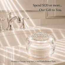 Load image into Gallery viewer, Premiere Crystal Embellished Cream Soap Dish | *Yours with any order $120 or more!
