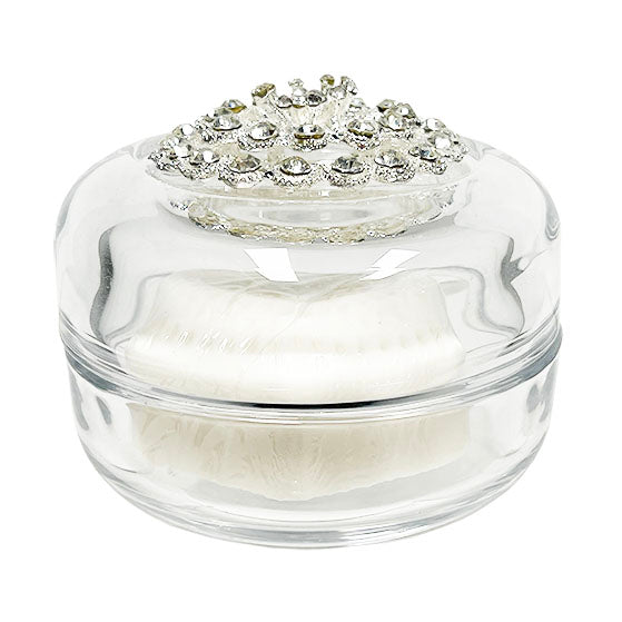 NEW! Lady Primrose Premiere White Cream Soap, Crystal Dish